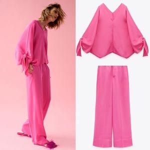 CO-ORD FLUID TIRED BLOUSE + WIDE FLOWY PANTS